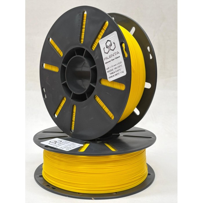 Filenta Sarı Petg Filament 1.75mm 1Kg. Filenta Sarı Petg Filament 1.75mm 1Kg.